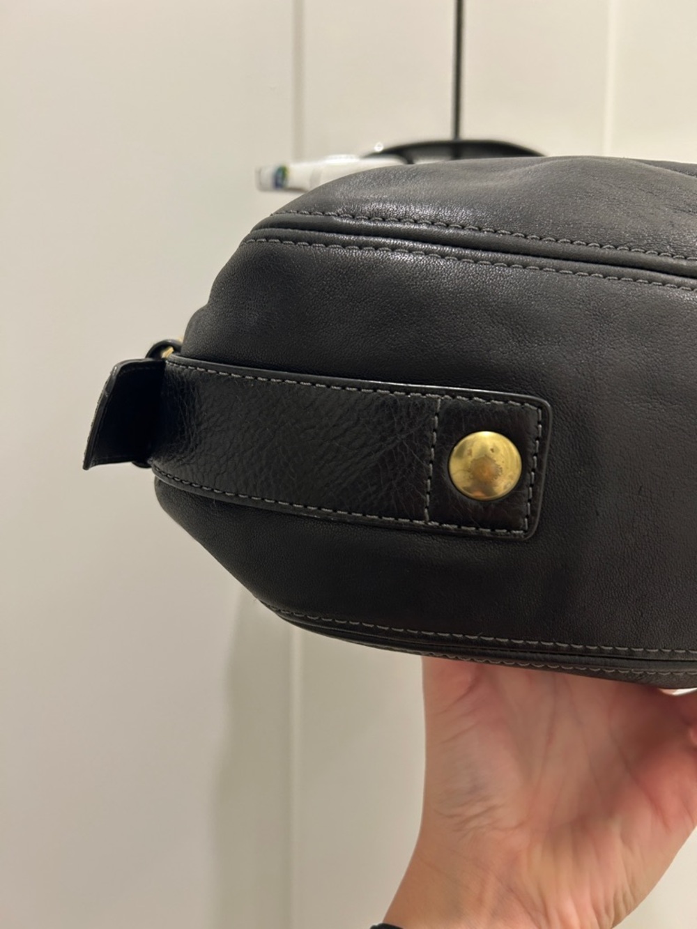 Coach Zoe Hobo Black Leather Shoulder Bag with Gold Accents - Picture 9 of 17